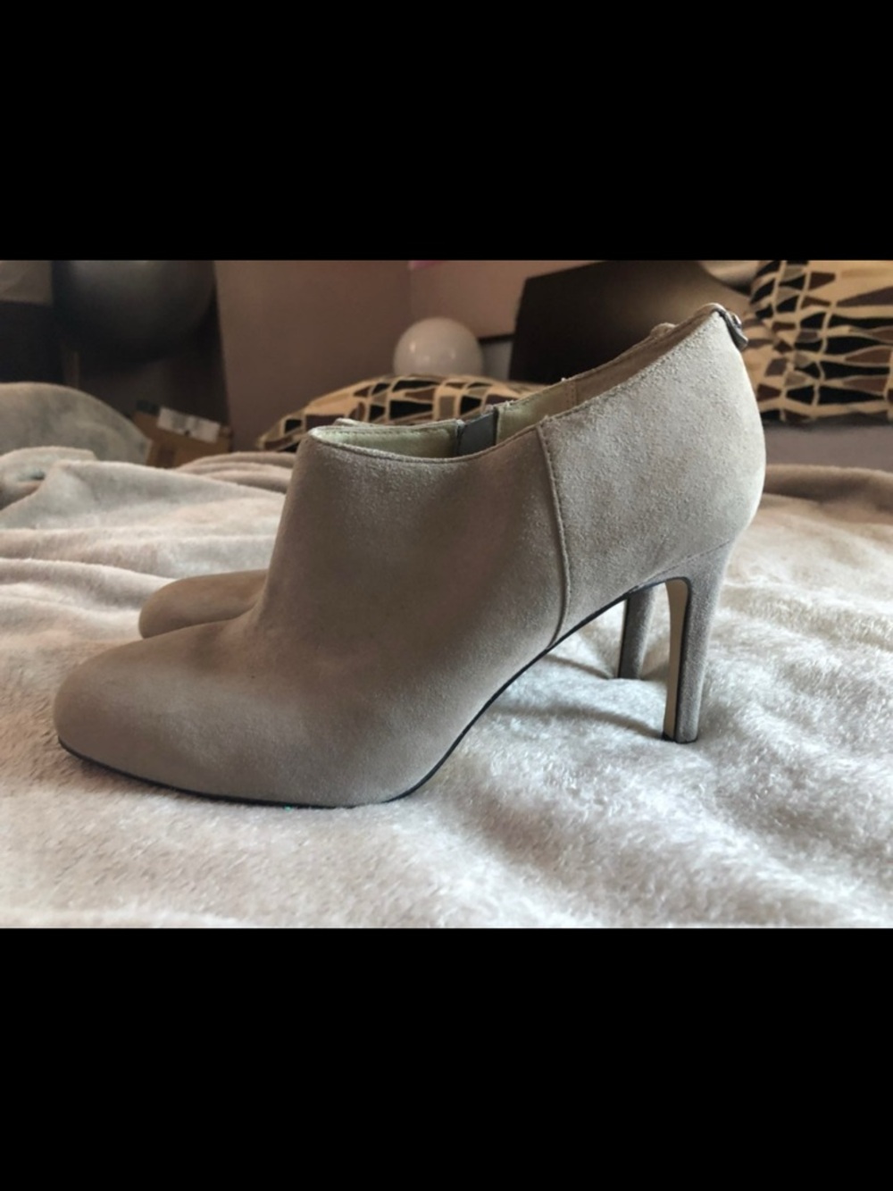 Michael Kors Taupe Suede High-Heel Ankle Booties - Picture 1 of 4